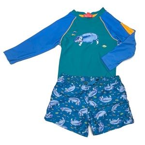 Sunuva Hippo Swim Trunks and‎ Rash Guard